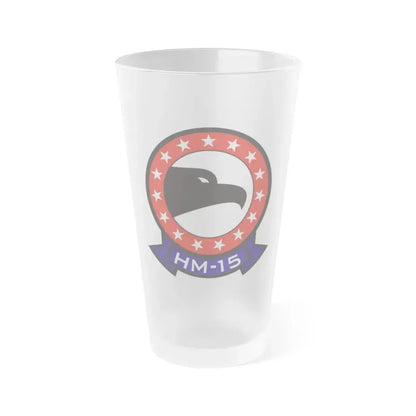 HM 15 Helicopter Mine Countermeasures Squadron 15 (U.S. Navy) Frosted Pint Glass 16oz Default Title - Go Mug Yourself