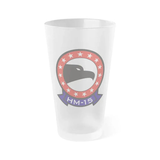 HM 15 Helicopter Mine Countermeasures Squadron 15 (U.S. Navy) Frosted Pint Glass 16oz Default Title - Go Mug Yourself