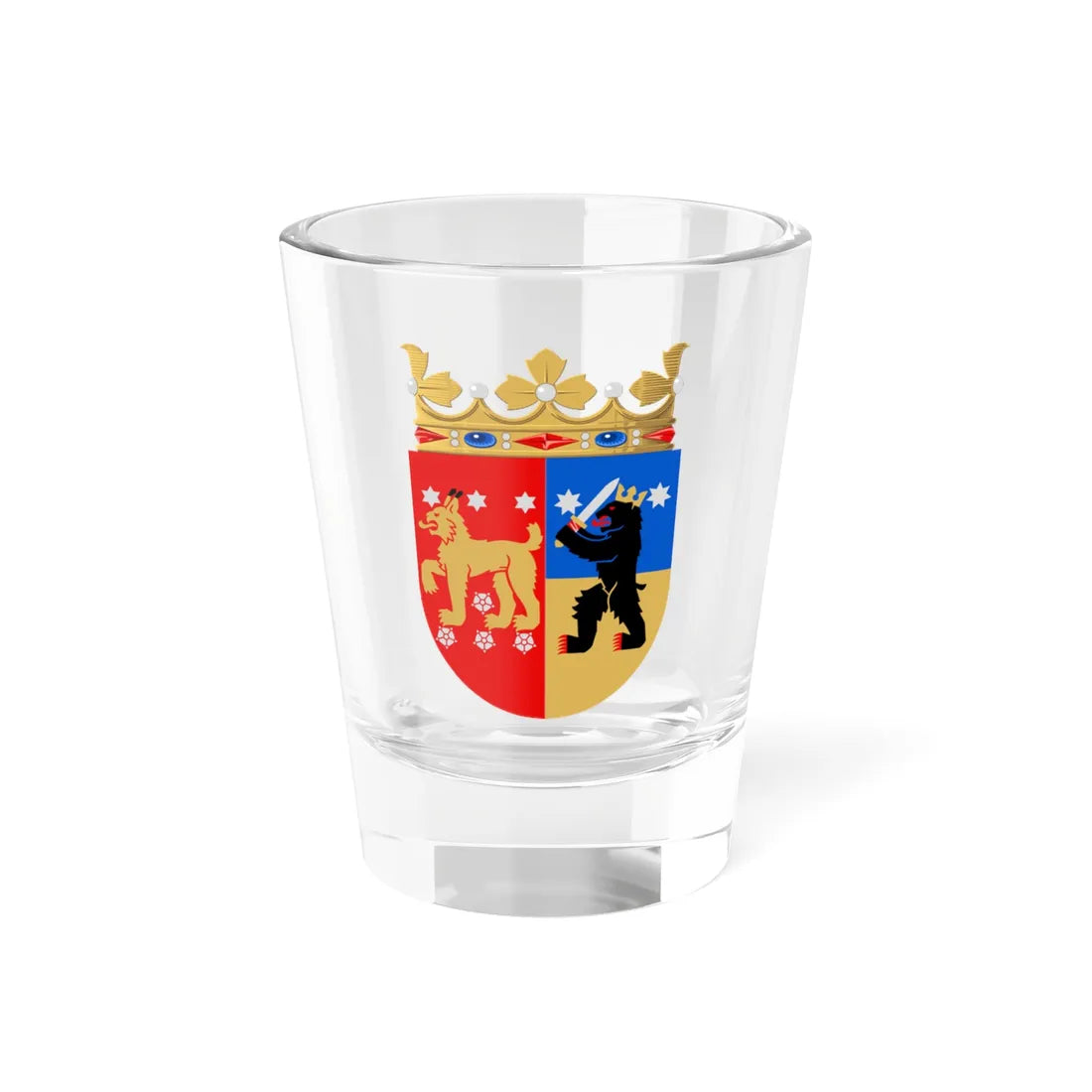 Hämeen lääni.vaakuna (Finland) (Coat of Arms) Shot Glass 1.5oz 1.5oz - Go Mug Yourself