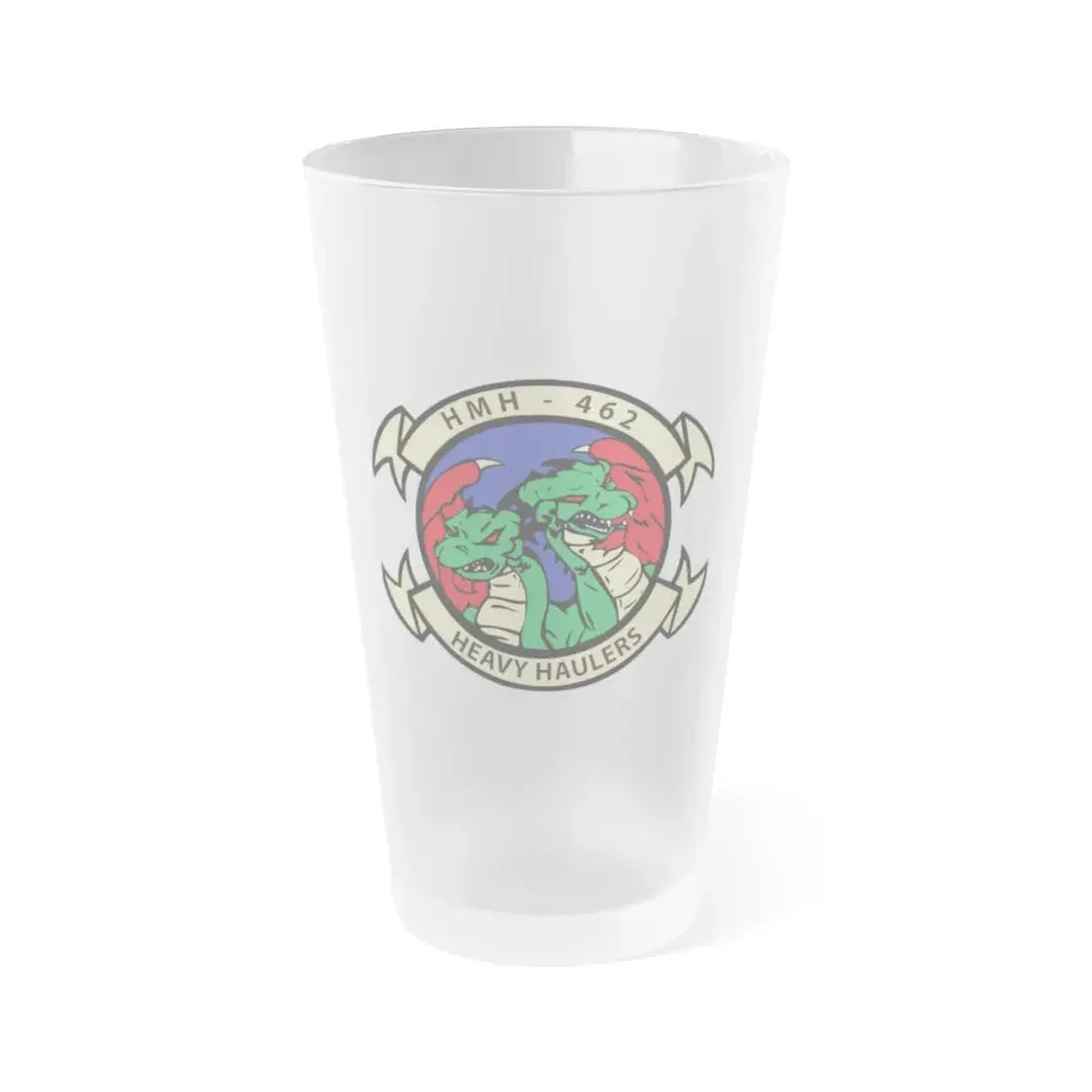 HMH 462 Heavy Haulers (USMC) Frosted Pint Glass 16oz Default Title - Go Mug Yourself