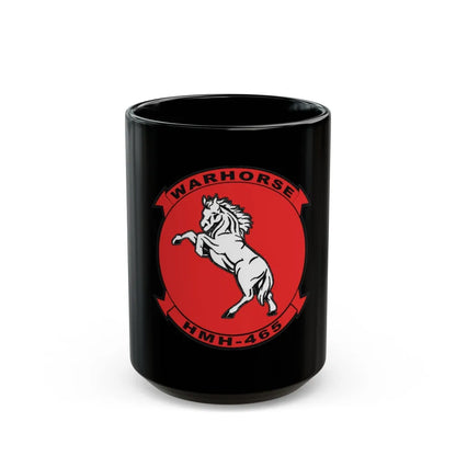 HMH 465 Warhorse (USMC) Black Coffee Mug-15oz-Go Mug Yourself