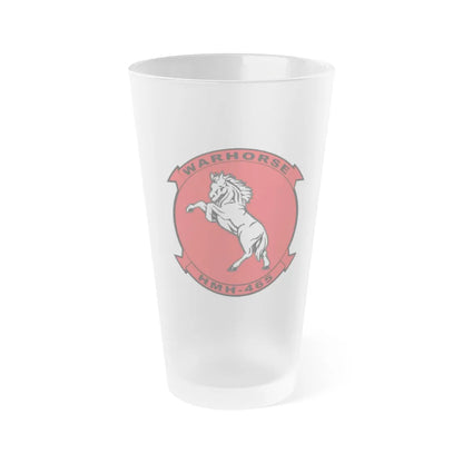 HMH 465 Warhorse (USMC) Frosted Pint Glass 16oz-Go Mug Yourself