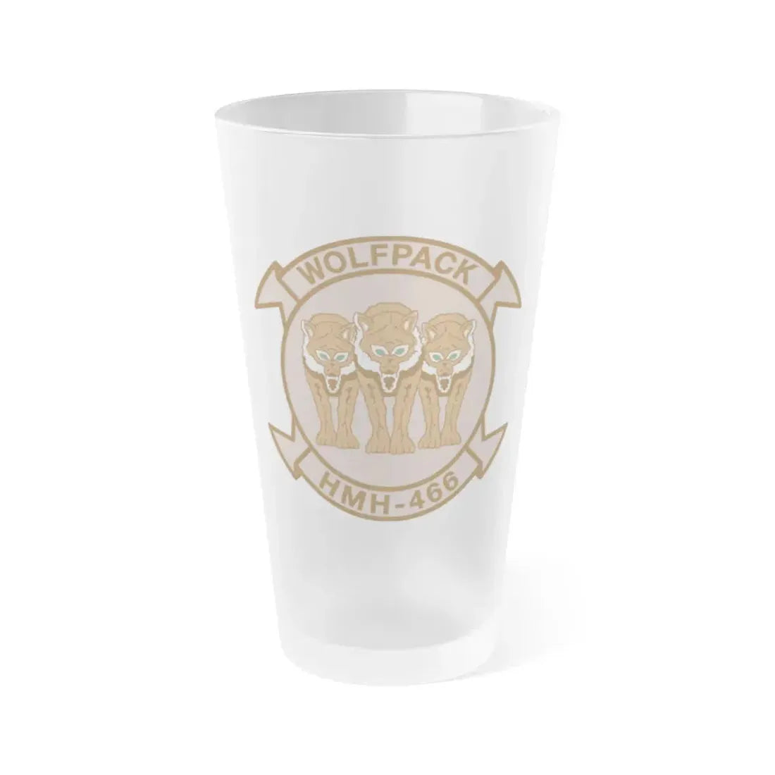 HMH 466 WOLFPACK Desert (USMC) Frosted Pint Glass 16oz Default Title - Go Mug Yourself