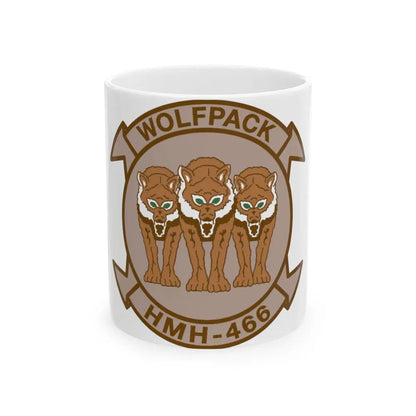 HMH 466 WOLFPACK Desert (USMC) White Coffee Mug 11oz - Go Mug Yourself