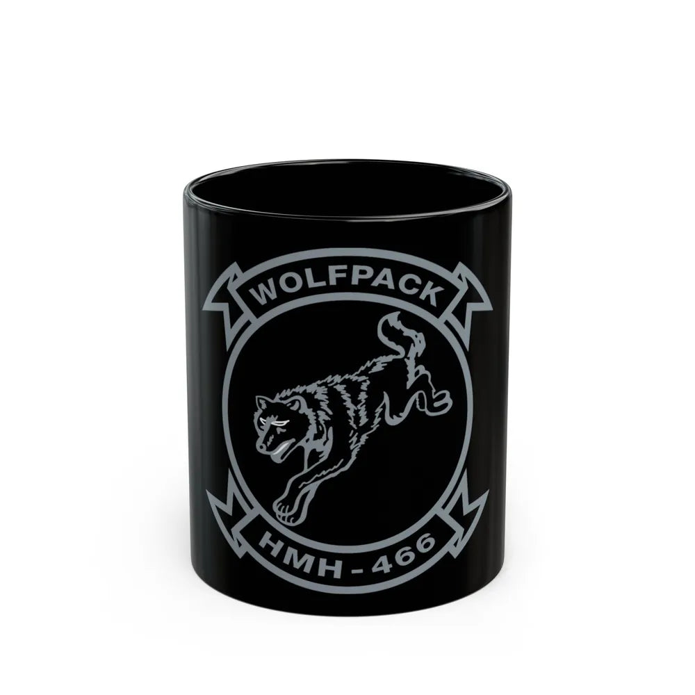 HMH 466 Wolfpack (USMC) Black Coffee Mug-11oz-Go Mug Yourself