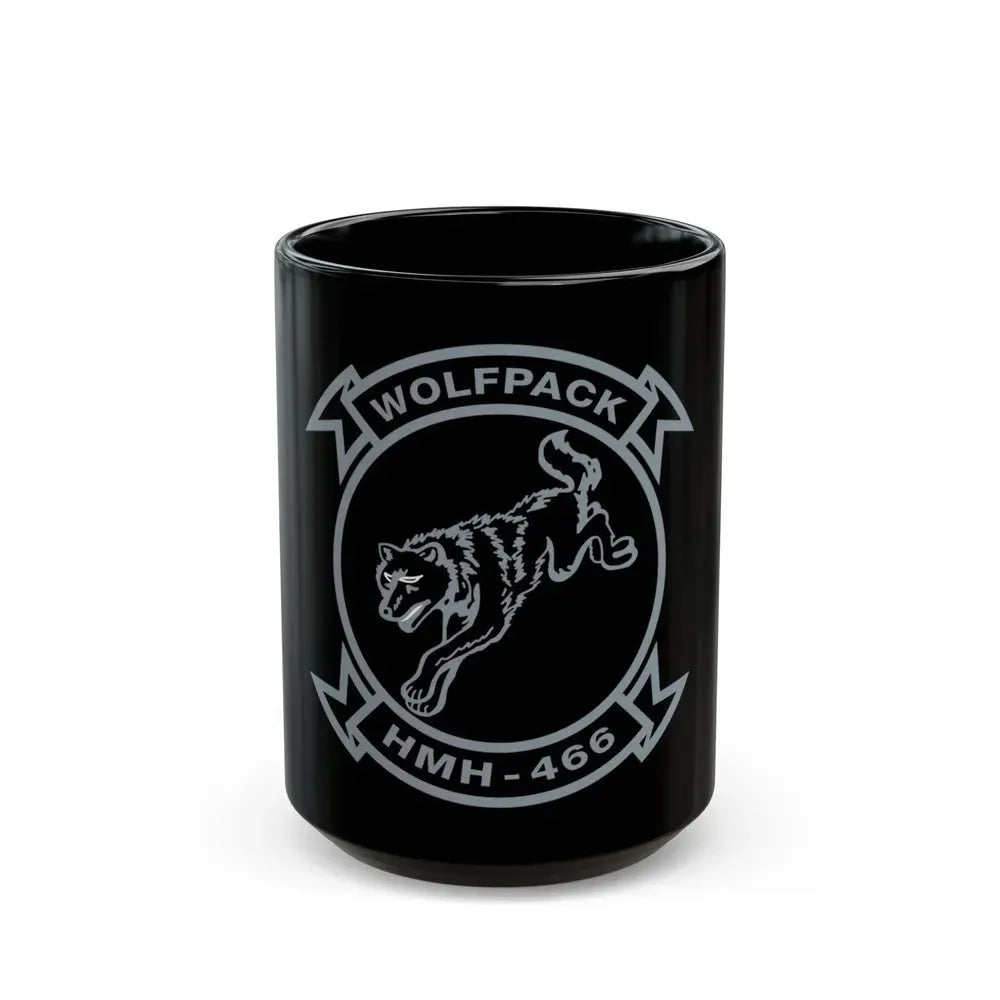 HMH 466 Wolfpack (USMC) Black Coffee Mug 15oz - Go Mug Yourself