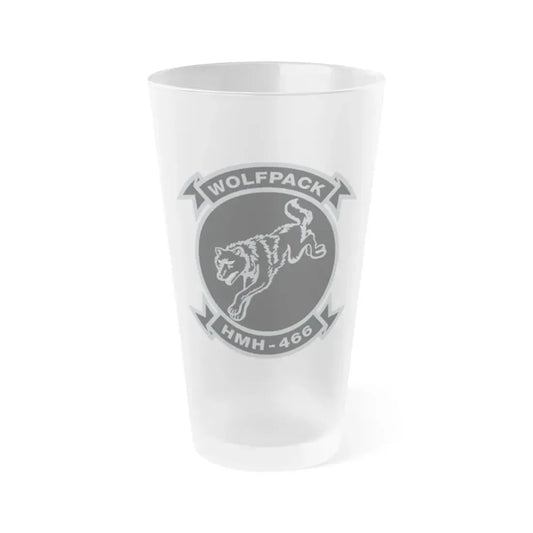 HMH 466 Wolfpack (USMC) Frosted Pint Glass 16oz Default Title - Go Mug Yourself