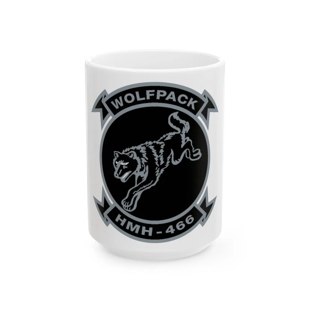 HMH 466 Wolfpack (USMC) White Coffee Mug-15oz-Go Mug Yourself