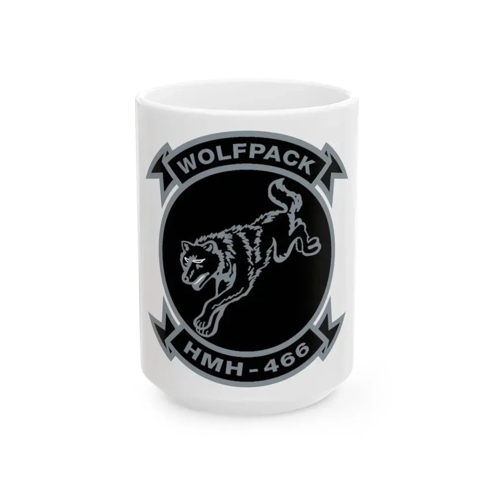 HMH 466 Wolfpack (USMC) White Coffee Mug 15oz - Go Mug Yourself