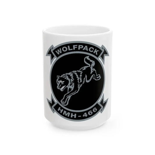 HMH 466 Wolfpack (USMC) White Coffee Mug 15oz - Go Mug Yourself