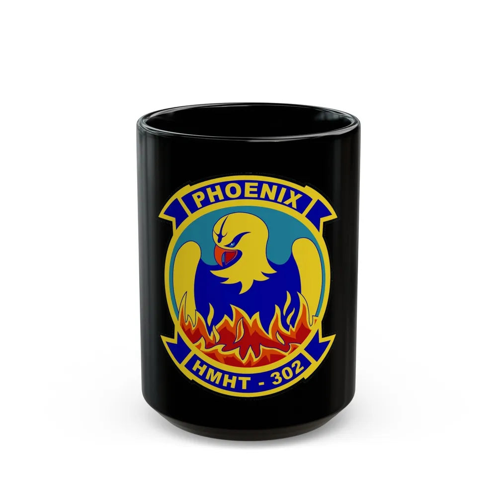 HMHT 302 (USMC) Black Coffee Mug-15oz-Go Mug Yourself