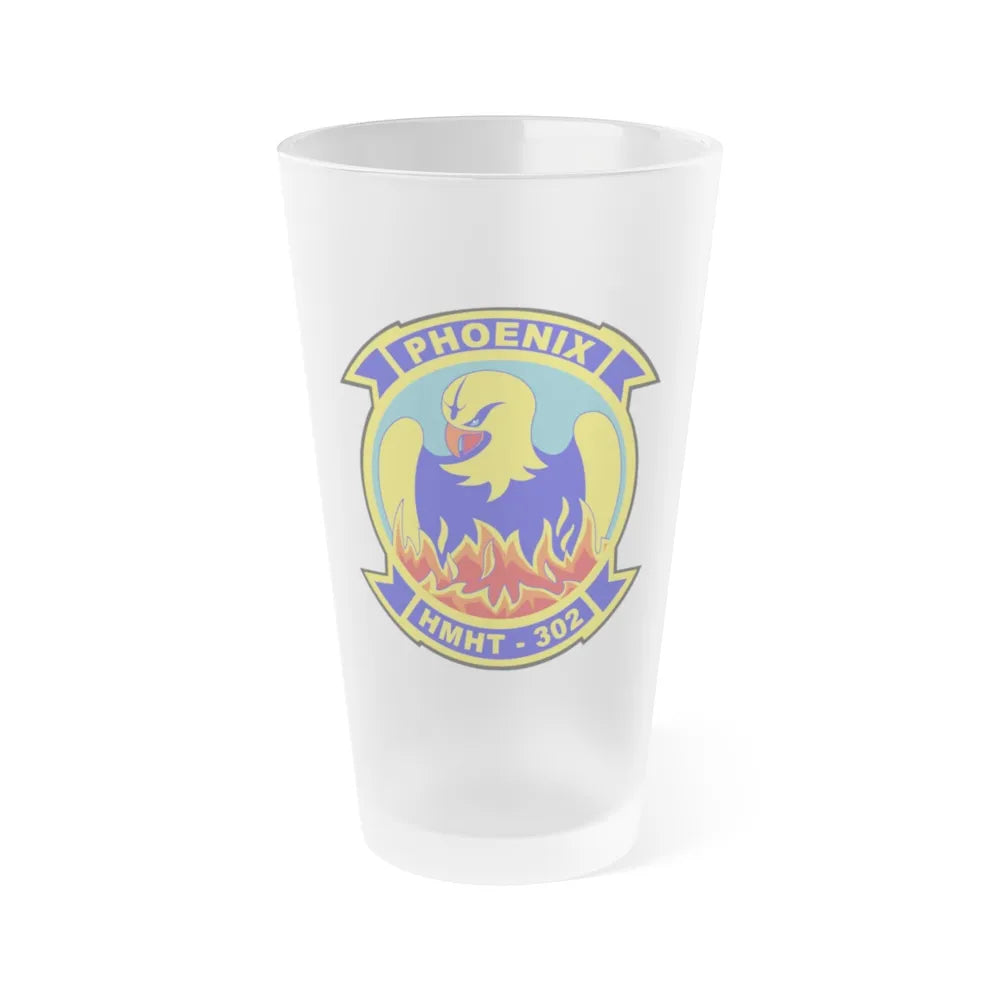 HMHT 302 (USMC) Frosted Pint Glass 16oz-Go Mug Yourself