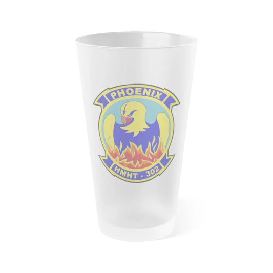 HMHT 302 (USMC) Frosted Pint Glass 16oz-Go Mug Yourself