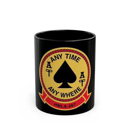 HMLA 267 Any Time Any Where (USMC) Black Coffee Mug-11oz-Go Mug Yourself