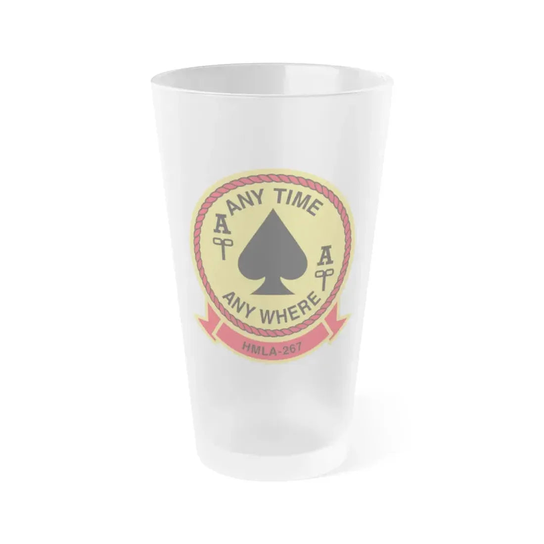 HMLA 267 Any Time Any Where (USMC) Frosted Pint Glass 16oz Default Title - Go Mug Yourself