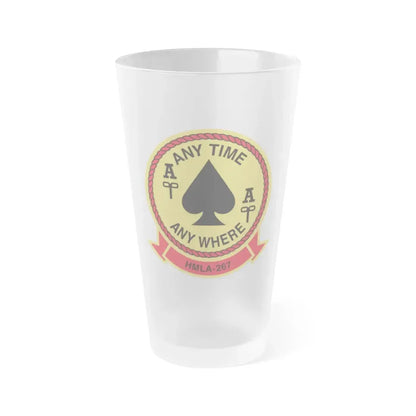 HMLA 267 Any Time Any Where (USMC) Frosted Pint Glass 16oz Default Title - Go Mug Yourself