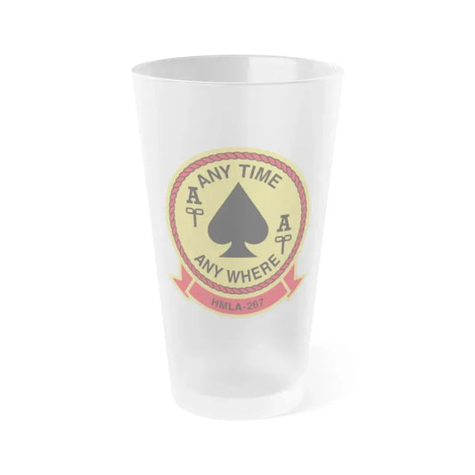 HMLA 267 Any Time Any Where (USMC) Frosted Pint Glass 16oz Default Title - Go Mug Yourself