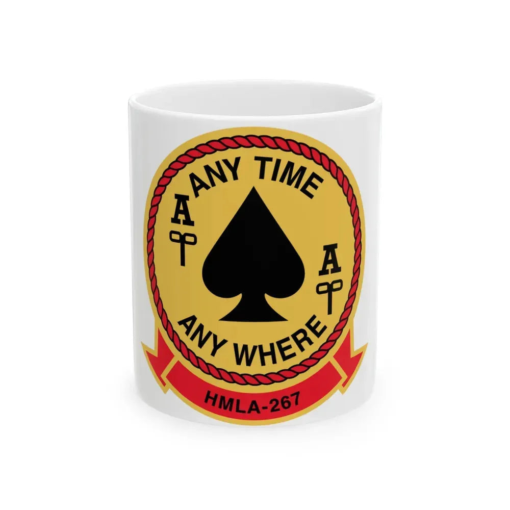 HMLA 267 Any Time Any Where (USMC) White Coffee Mug 11oz - Go Mug Yourself