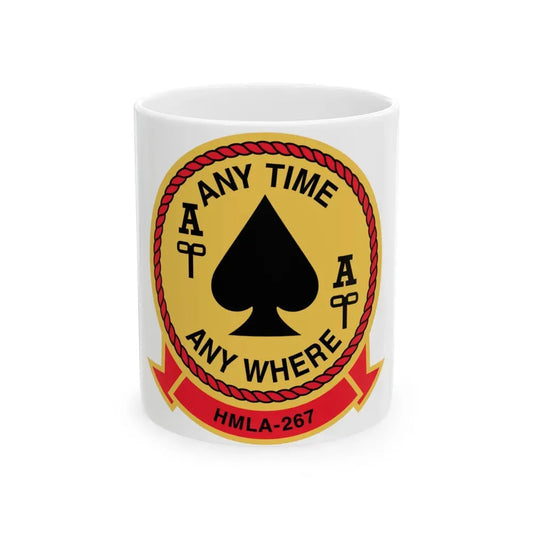 HMLA 267 Any Time Any Where (USMC) White Coffee Mug 11oz - Go Mug Yourself
