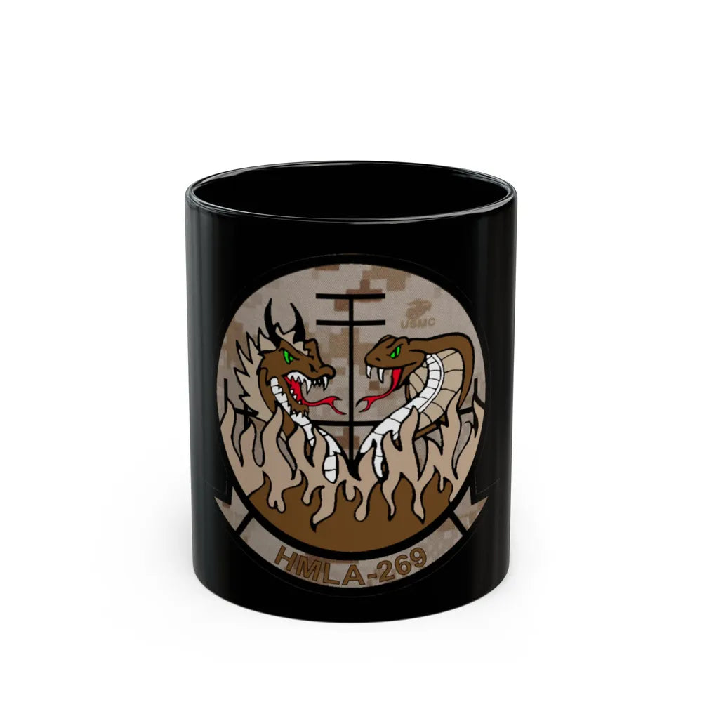 HMLA 269 Desert (USMC) Black Coffee Mug-11oz-Go Mug Yourself