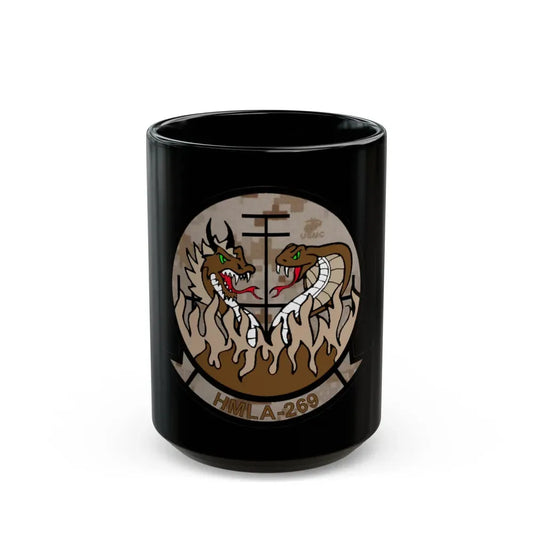HMLA 269 Desert (USMC) Black Coffee Mug 15oz - Go Mug Yourself