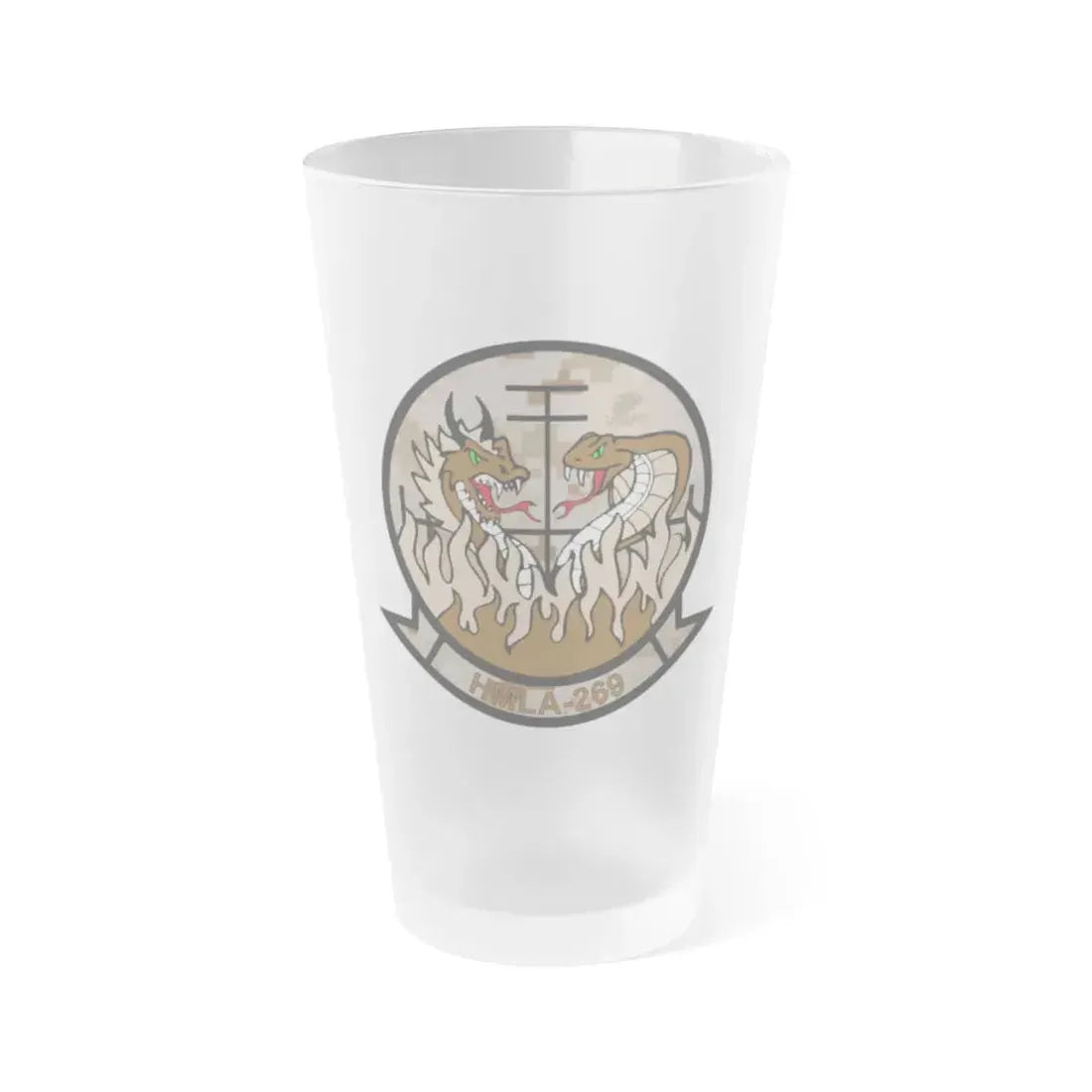 HMLA 269 Desert (USMC) Frosted Pint Glass 16oz Default Title - Go Mug Yourself