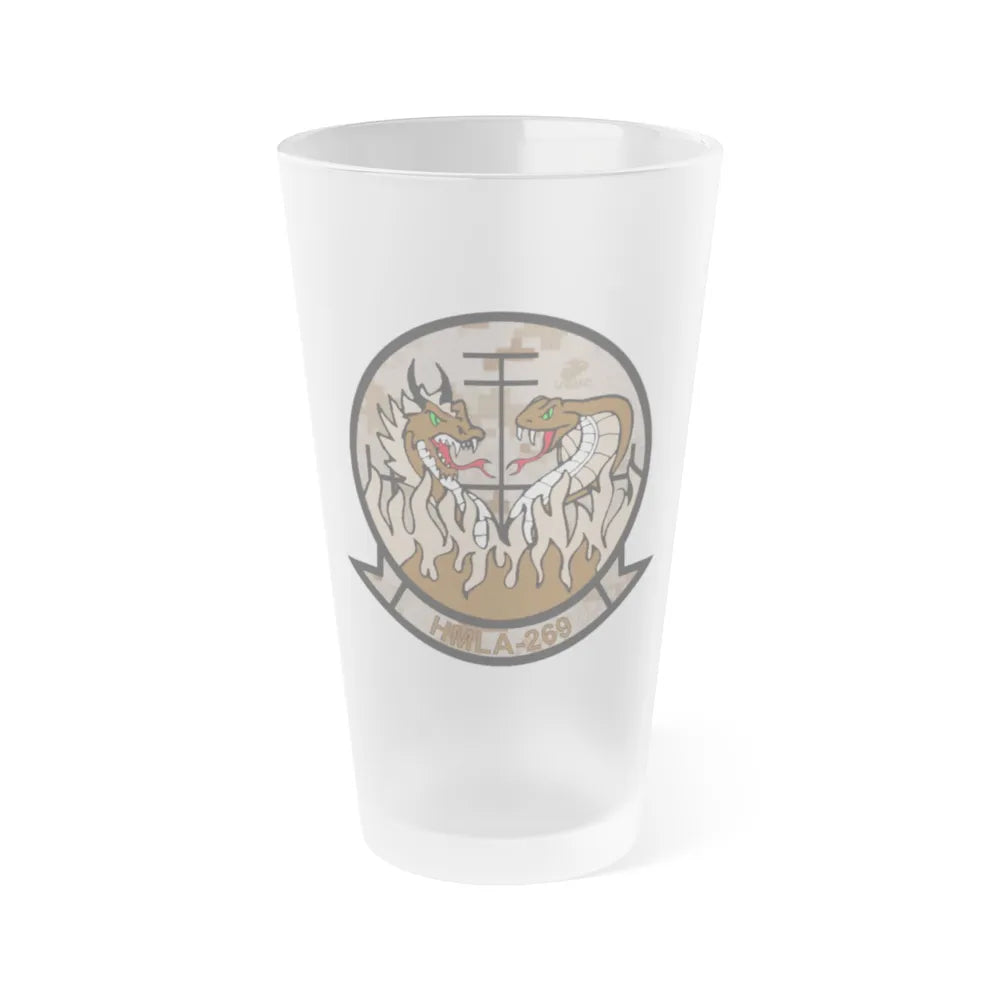 HMLA 269 Desert (USMC) Frosted Pint Glass 16oz-Go Mug Yourself