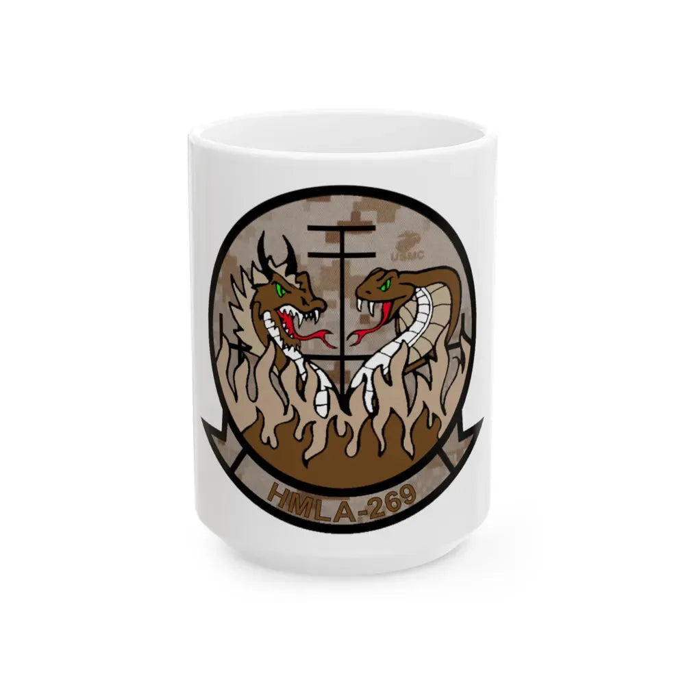 HMLA 269 Desert (USMC) White Coffee Mug 15oz - Go Mug Yourself