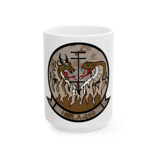 HMLA 269 Desert (USMC) White Coffee Mug 15oz - Go Mug Yourself