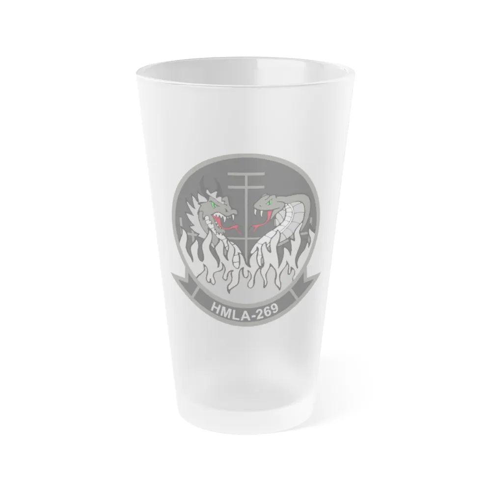 HMLA 269 (USMC) Frosted Pint Glass 16oz-Go Mug Yourself