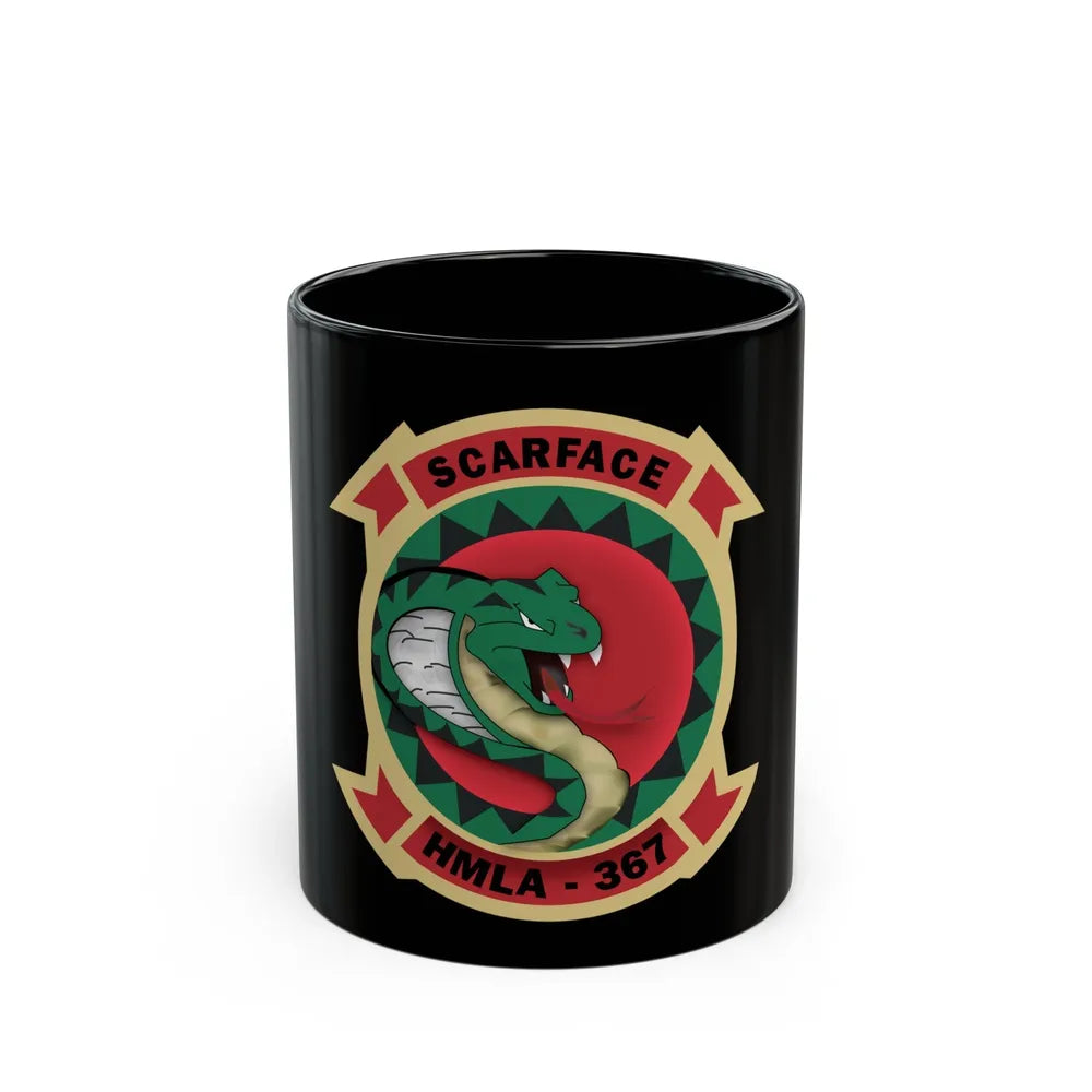 HMLA 367 Scarface (USMC) Black Coffee Mug-11oz-Go Mug Yourself