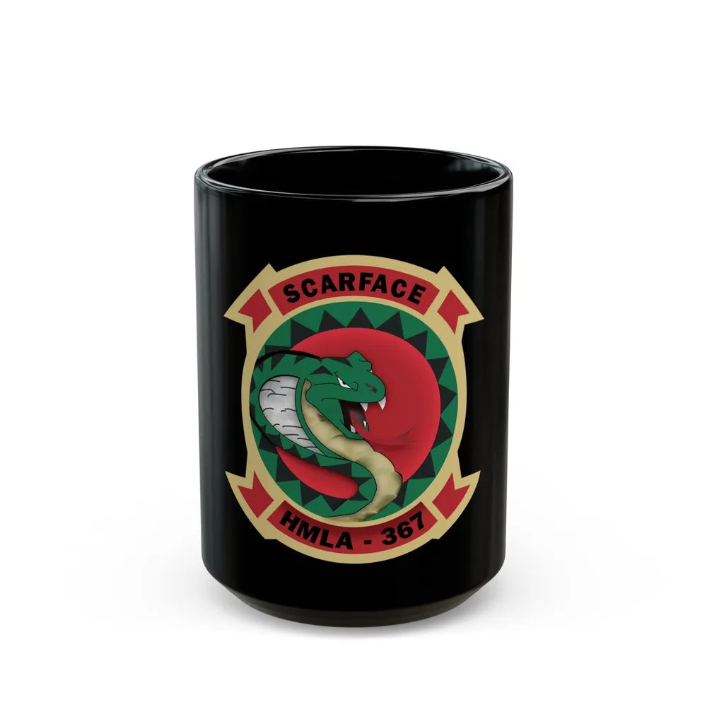 HMLA 367 Scarface (USMC) Black Coffee Mug-15oz-Go Mug Yourself