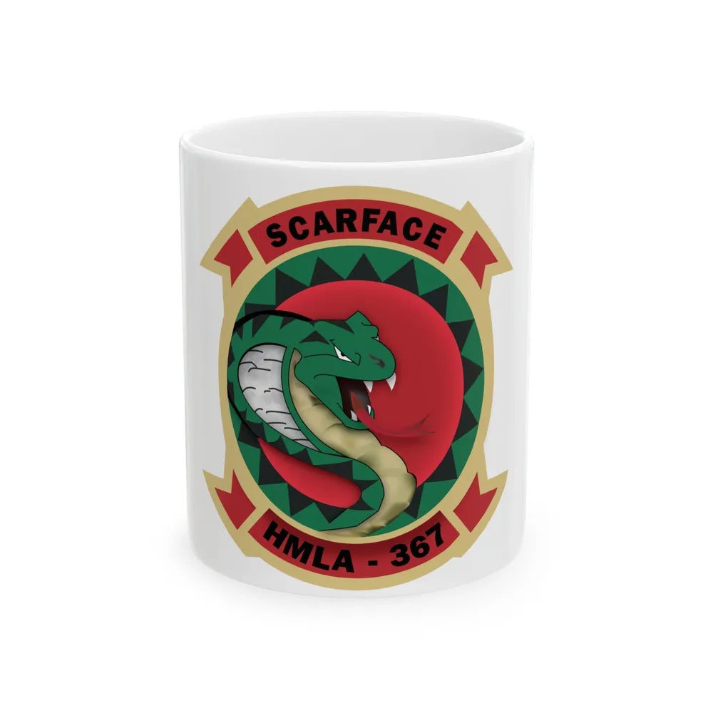 HMLA 367 Scarface (USMC) White Coffee Mug-11oz-Go Mug Yourself