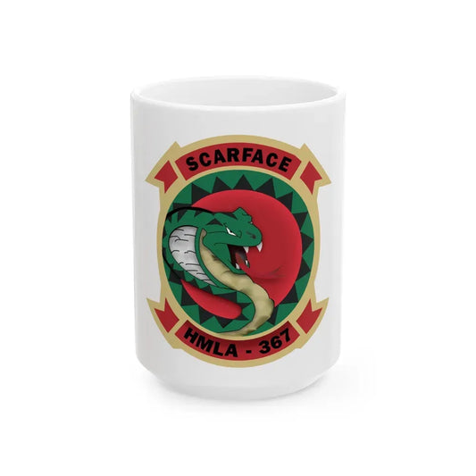 HMLA 367 Scarface (USMC) White Coffee Mug 15oz - Go Mug Yourself
