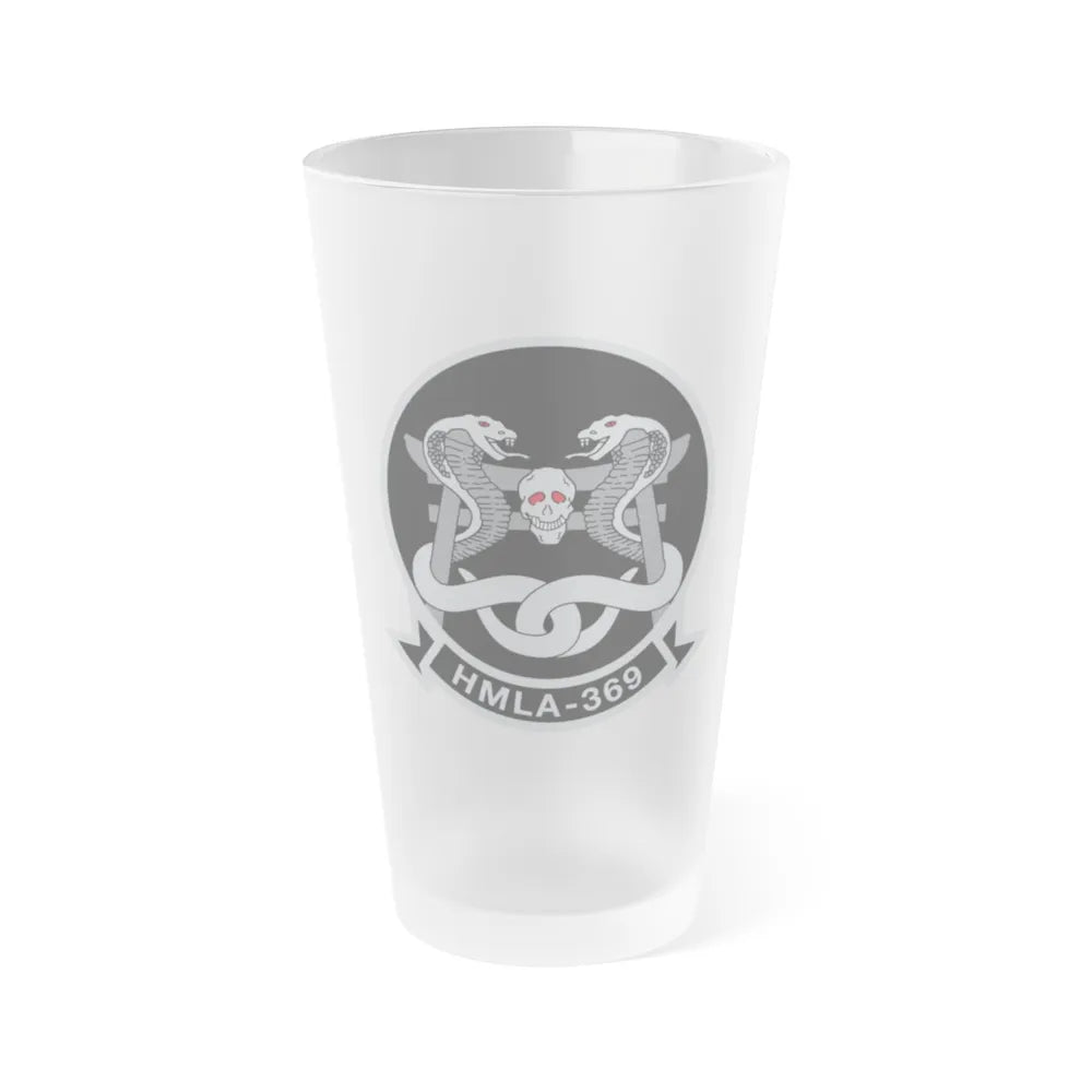 HMLA 369 (USMC) Frosted Pint Glass 16oz-Go Mug Yourself