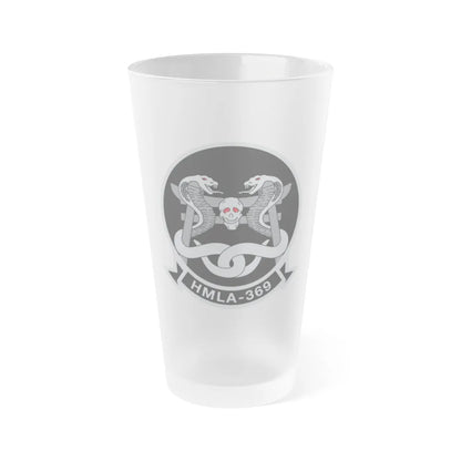 HMLA 369 (USMC) Frosted Pint Glass 16oz-Go Mug Yourself