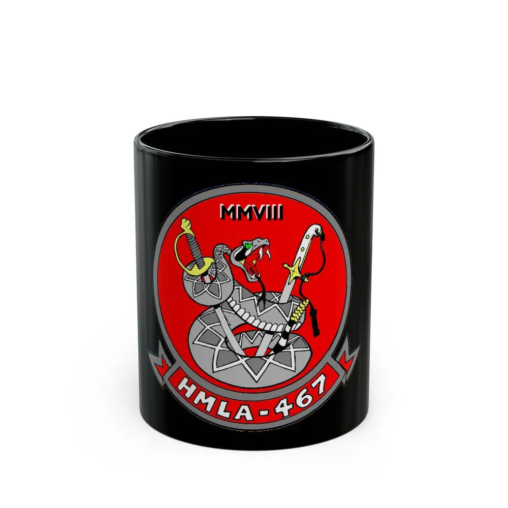 HMLA 467 (USMC) Black Coffee Mug-11oz-Go Mug Yourself