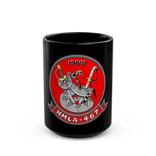 HMLA 467 (USMC) Black Coffee Mug 15oz - Go Mug Yourself