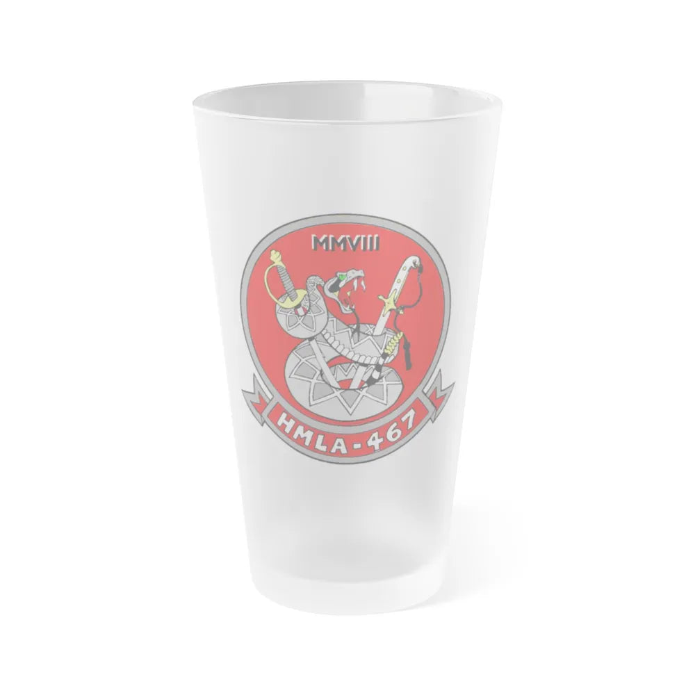 HMLA 467 (USMC) Frosted Pint Glass 16oz-Go Mug Yourself