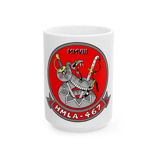 HMLA 467 (USMC) White Coffee Mug 15oz - Go Mug Yourself