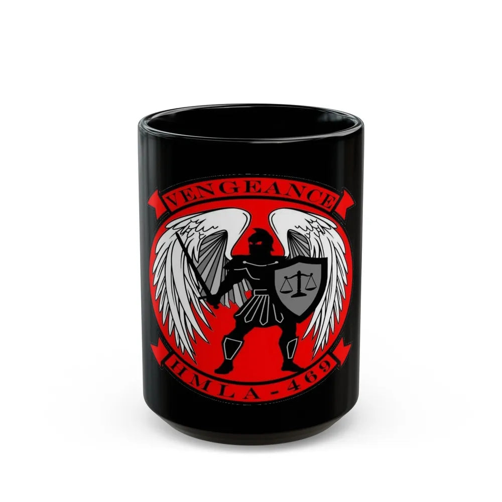 HMLA 469 Vengeance (USMC) Black Coffee Mug-15oz-Go Mug Yourself