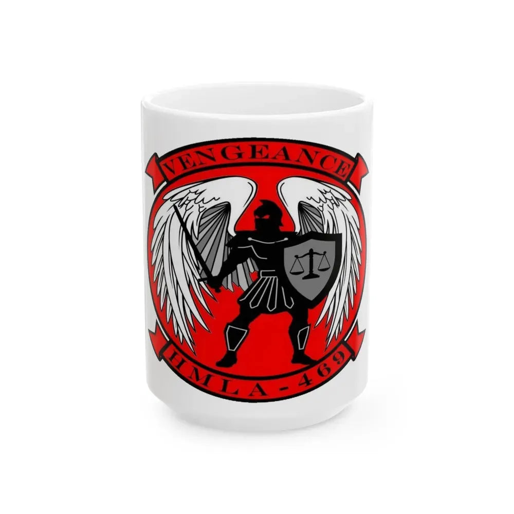 HMLA 469 Vengeance (USMC) White Coffee Mug 15oz - Go Mug Yourself