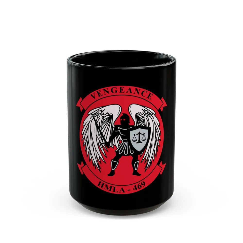 HMLA 469 Vengeance v2 (USMC) Black Coffee Mug-15oz-Go Mug Yourself