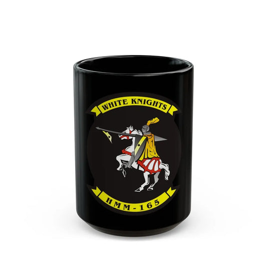 HMM 165 (USMC) Black Coffee Mug-15oz-Go Mug Yourself