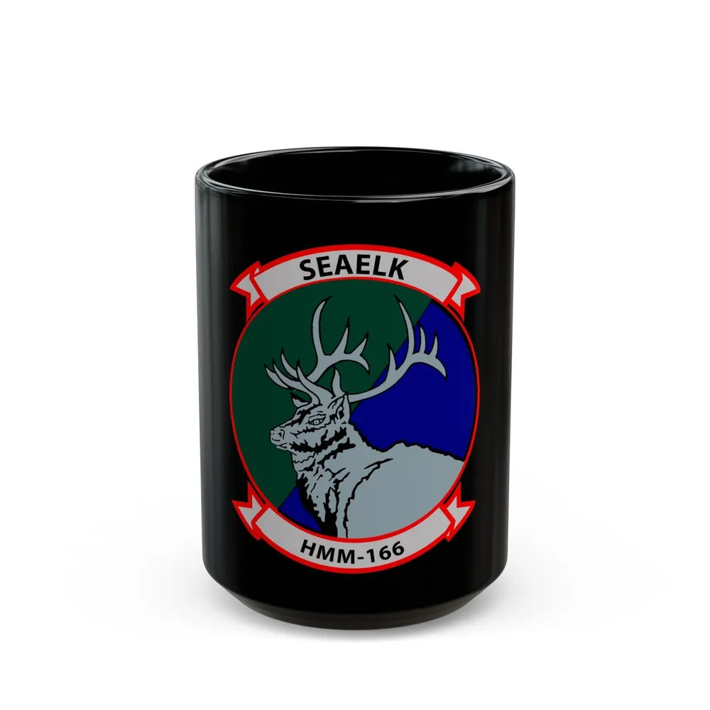 HMM 166 (USMC) Black Coffee Mug-15oz-Go Mug Yourself