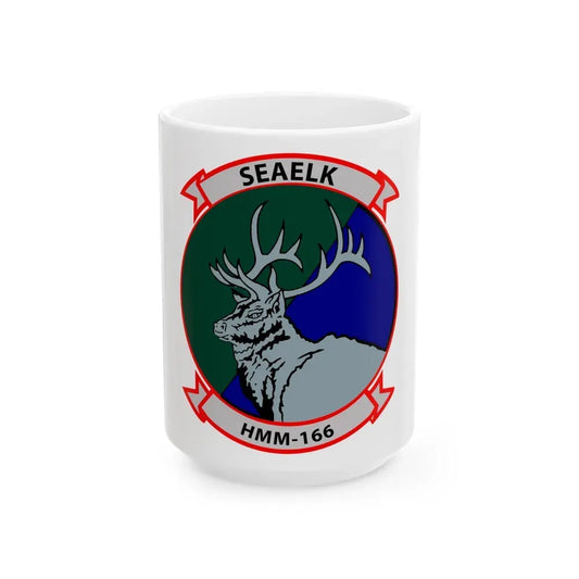 HMM 166 (USMC) White Coffee Mug 15oz - Go Mug Yourself