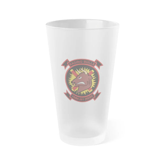 HMM 261 1 (USMC) Frosted Pint Glass 16oz-Go Mug Yourself