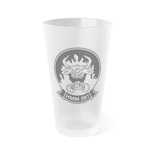 HMM 261 BW (USMC) Frosted Pint Glass 16oz Default Title - Go Mug Yourself