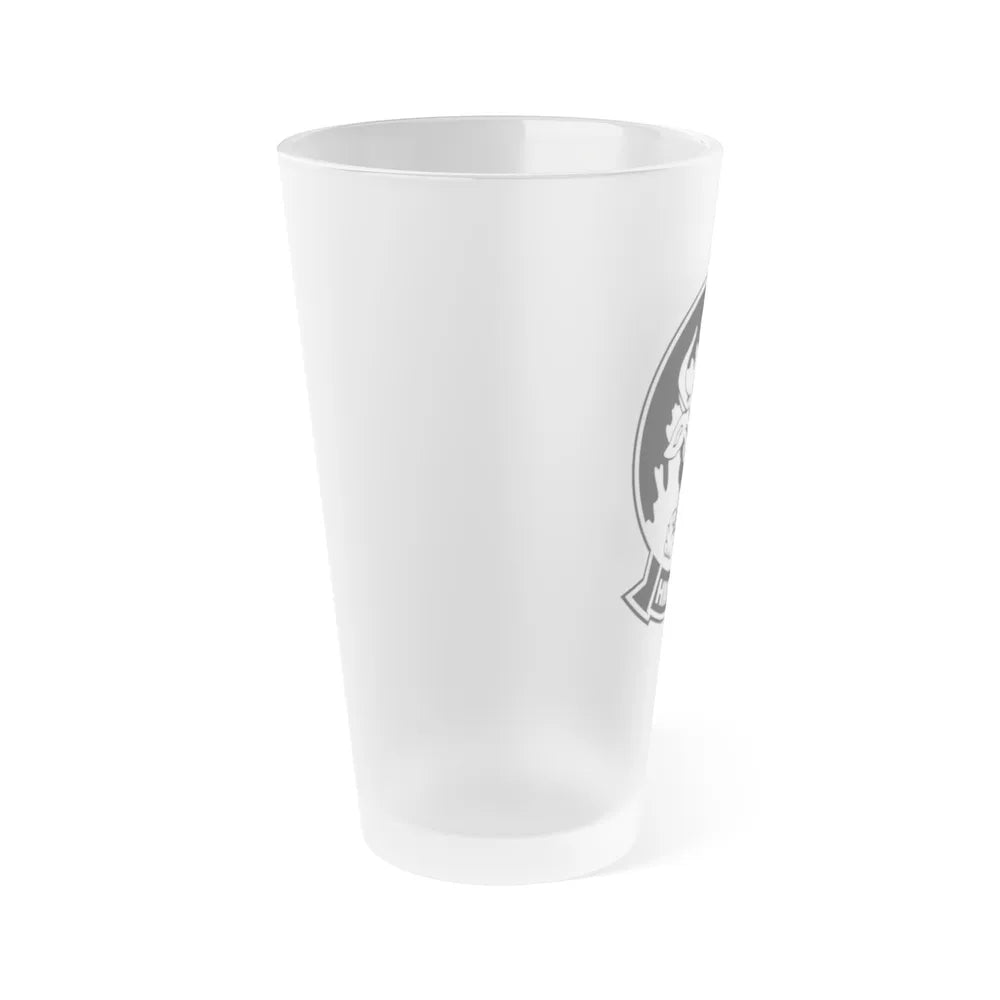 HMM 261 BW (USMC) Frosted Pint Glass 16oz-Go Mug Yourself