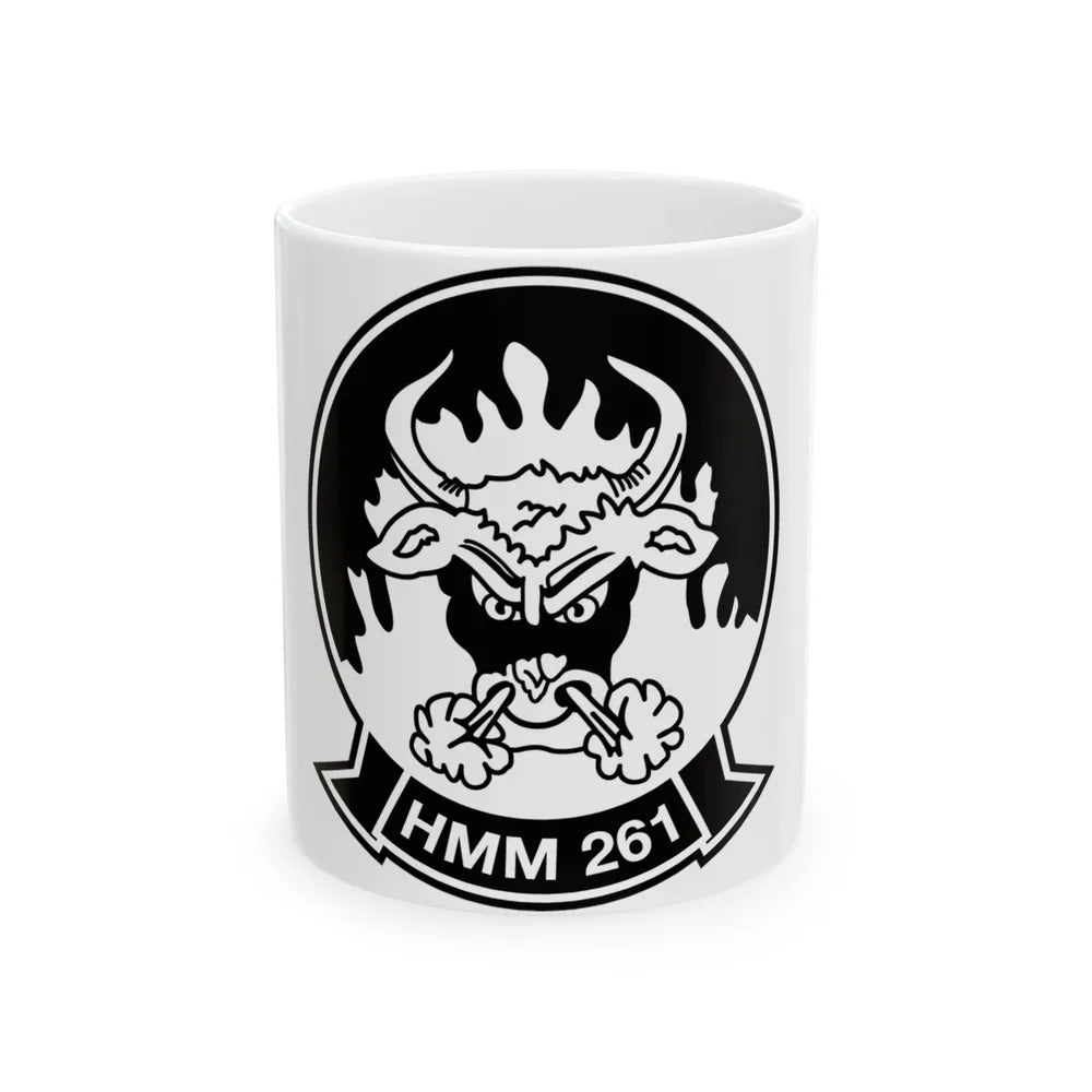 HMM 261 BW (USMC) White Coffee Mug-11oz-Go Mug Yourself